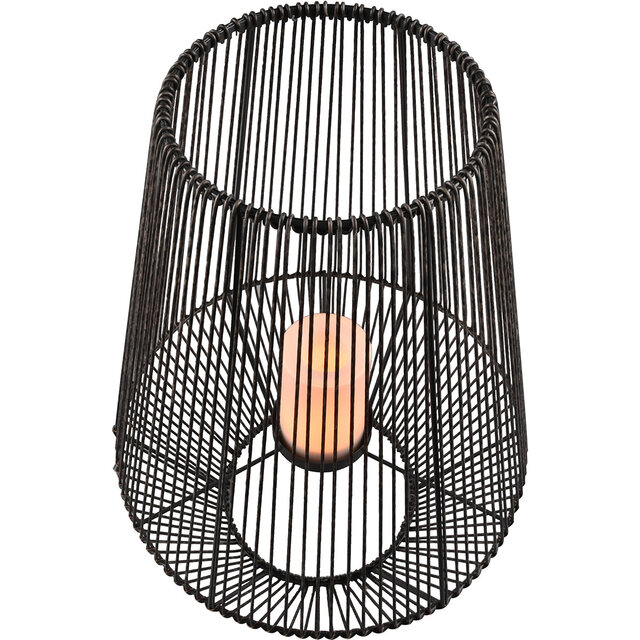 HLW LED LED Tafellamp met Zonne-energie - Trion Nero - Dag en Nacht Sensor - Spatwaterdicht IP44 - Rond - Grijs - Kunststof