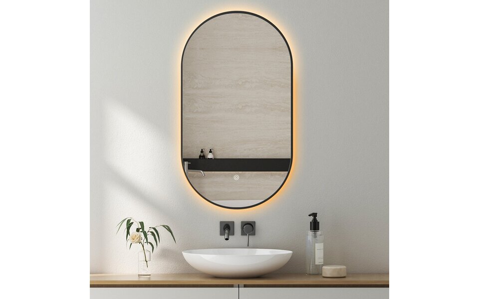 HLW LED LED Mirror 50x100 20W Black | Heating Dimmable 3000-6000K HLW LED LED Mirror 50x100 20W Black | Heating Dimmable 3000-6000K