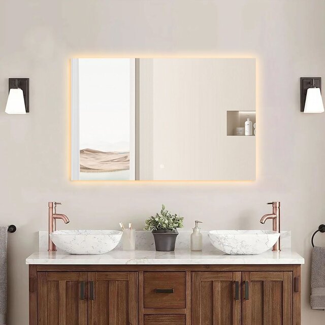 LED Spiegel 80x60cm | Dimbaar 3000-6000K | Verwarmd & Touch Verlichting per ruimte