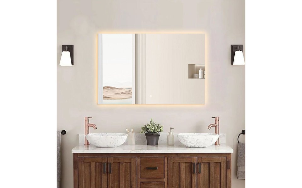 HLW LED LED Spiegel 80x60cm | Dimbaar 3000-6000K | Verwarmd & Touch