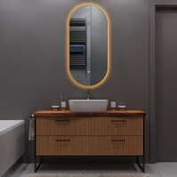 LED Mirror 50x100cm Gold | Heating & Dimmable | 220-250V LED Mirror 50x100cm Gold | Heating & Dimmable | 220-250V