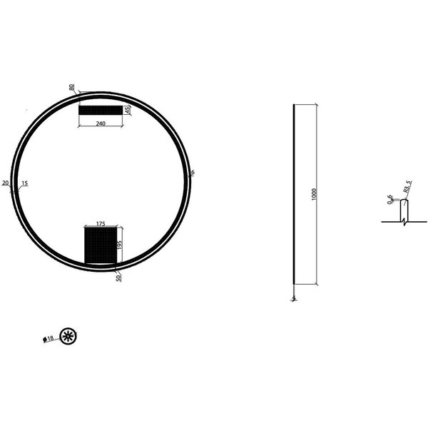 Wiesbaden LED Spiegel 100cm | 24W | Mat Zwart | Dimbaar & Touch