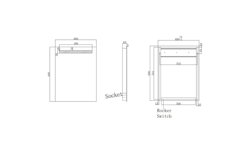 Wiesbaden LED Spiegel 60x80cm | 6W | 6400K | Stopcontact & Verstelbaar