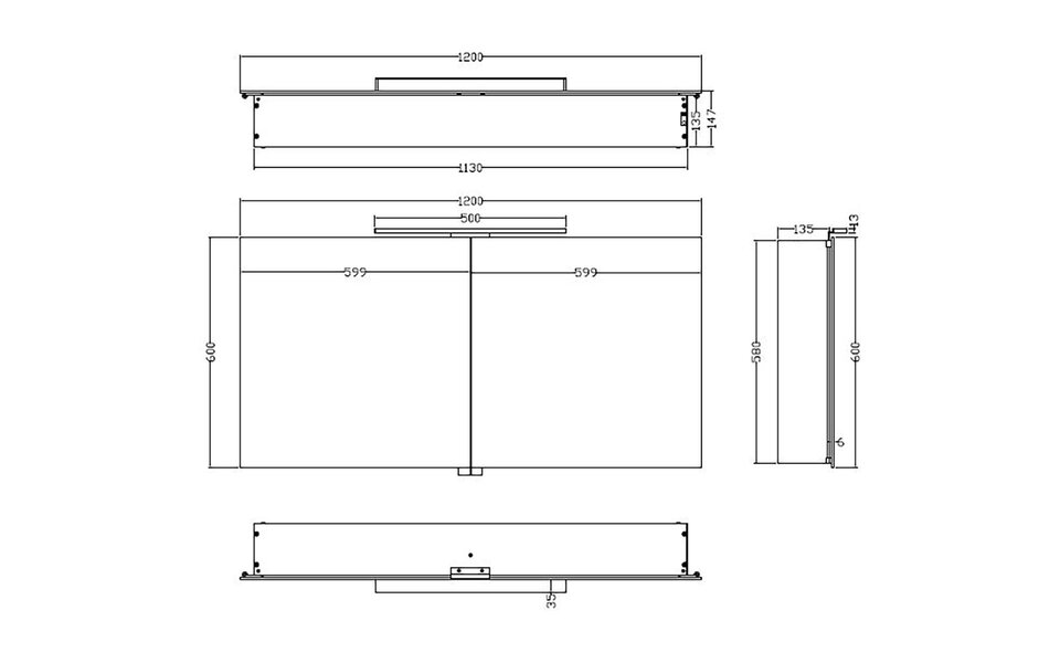 Xellanz LED Spiegel 120x60cm | 6W 6400K | Aluminium | Stopcontact