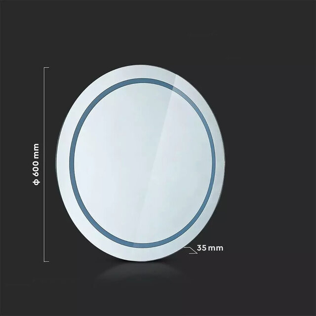 HLW LED LED Mirror Ø60cm Round | 25W 6400K | Anti-condensation & IP44 HLW LED LED Mirror Ø60cm Round | 25W 6400K | Anti-condensation & IP44