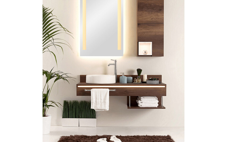 HLW LED LED Mirror 70×50cm | 18W | 3000–4000K | Touch & IP44 HLW LED LED Mirror 70×50cm | 18W | 3000–4000K | Touch & IP44