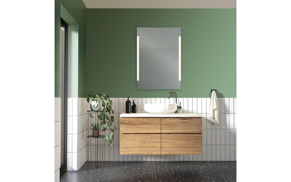 HLW LED LED Mirror 70x50cm | 15W | 3000-4000K | Touch | Rectangular