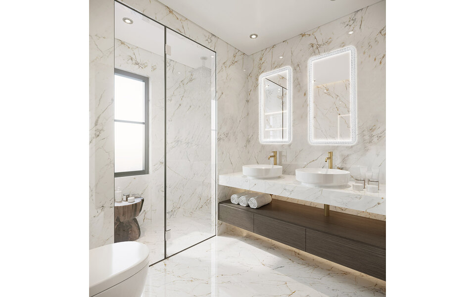 HLW LED LED Mirror 70x37 cm | 18W | 3000-4000K | Touch | IP44 HLW LED LED Mirror 70x37 cm | 18W | 3000-4000K | Touch | IP44