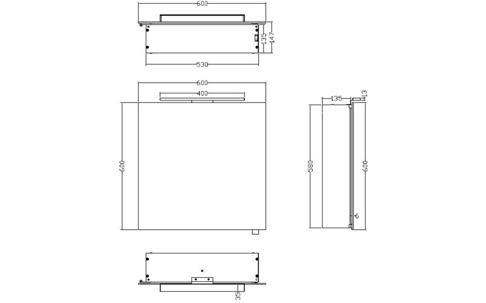 Xellanz LED Spiegelkast 60x60cm | 6W 6400K | Stopcontact | Aluminium Xellanz LED Spiegelkast 60x60cm | 6W 6400K | Stopcontact | Aluminium
