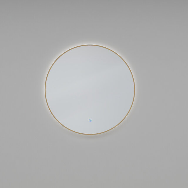 Wiesbaden LED Mirror 80cm 18W | Brushed Brass | Dimmable Touch Wiesbaden LED Mirror 80cm 18W | Brushed Brass | Dimmable Touch