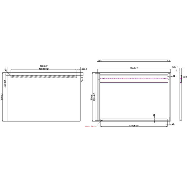 Wiesbaden LED Spiegel 120x80cm | 15W | 6400K | Lichthoek verstelbaar Wiesbaden LED Spiegel 120x80cm | 15W | 6400K | Lichthoek verstelbaar