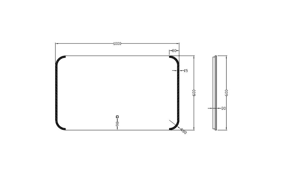 Wiesbaden LED Mirror 100x60cm | 15W | 2800–6400K | Dimmable & Heated