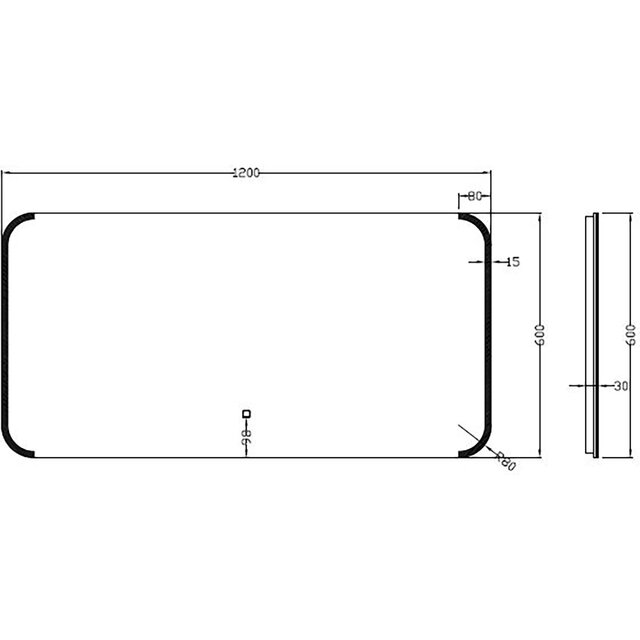 Rechthoekige LED badkamerspiegel 120x60cm met dimbare verlichting en geïntegreerde verwarming