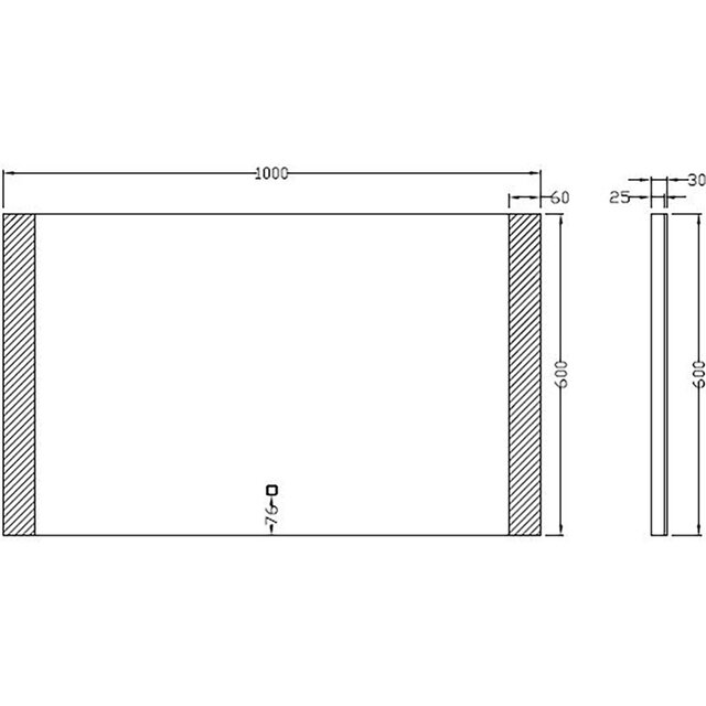 Dimbare LED spiegel 100x60cm met verwarmingsfunctie en condensvrije verlichting