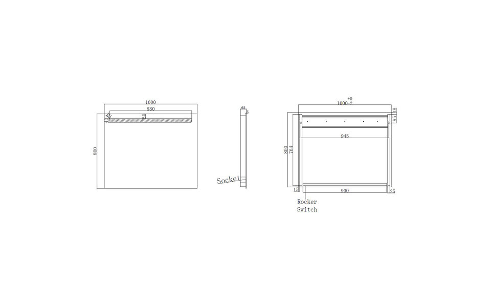Wiesbaden LED Spiegel 100x80cm | 15W 6400K | Stopcontact & Verstelbaar