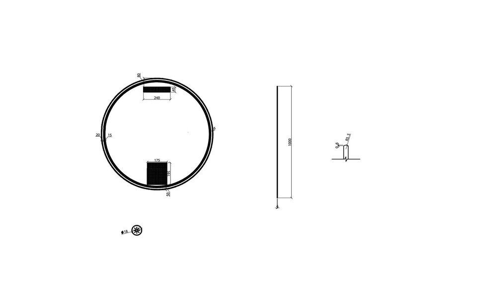 Wiesbaden LED Spiegel 100cm | 30W | Dimbaar 3000-6500K | Messing