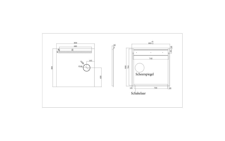 Wiesbaden LED Mirror 80x80cm | 20W | Warm White | IP44 & Shaving Mirror Wiesbaden LED Mirror 80x80cm | 20W | Warm White | IP44 & Shaving Mirror