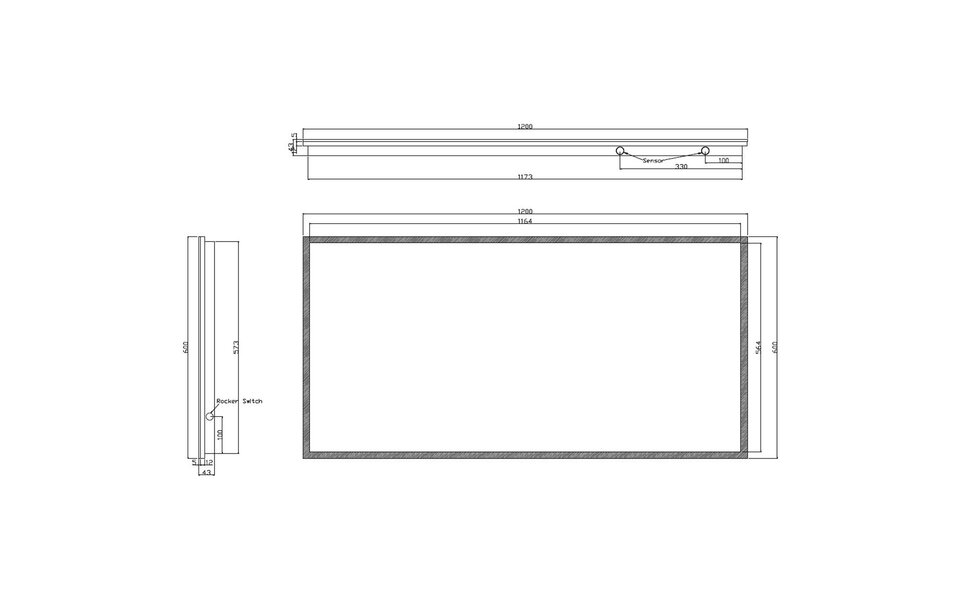 Wiesbaden LED Mirror 120x60cm | 20W | 6400K | Dimmable & Heated