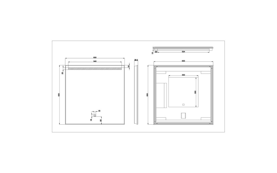 Wiesbaden LED Spiegel 60x60cm | 6W | 3000–6400K | Dimbaar & Verwarming