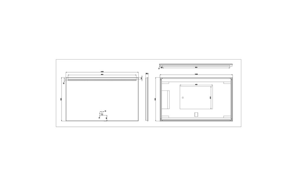 Wiesbaden LED Mirror 100x60cm | 15W | 3000-6400K | Dimmable & Touch