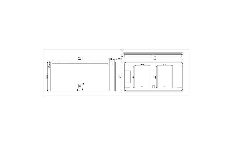 Wiesbaden LED Mirror 120x60cm | 15W | Dimmable 3000–6400K | Heating