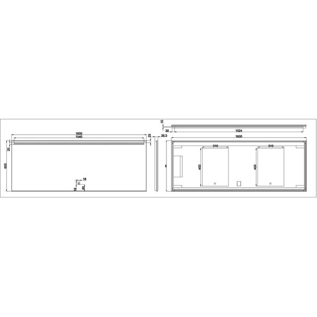 Rechthoekige LED badkamerspiegel 160x60 cm met dimbare verlichting en geïntegreerde spiegelverwarming