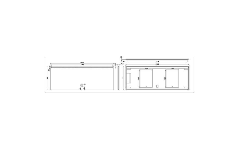 Wiesbaden LED Mirror 160x60cm | 15W | Dimmable/Heating/Color Temp