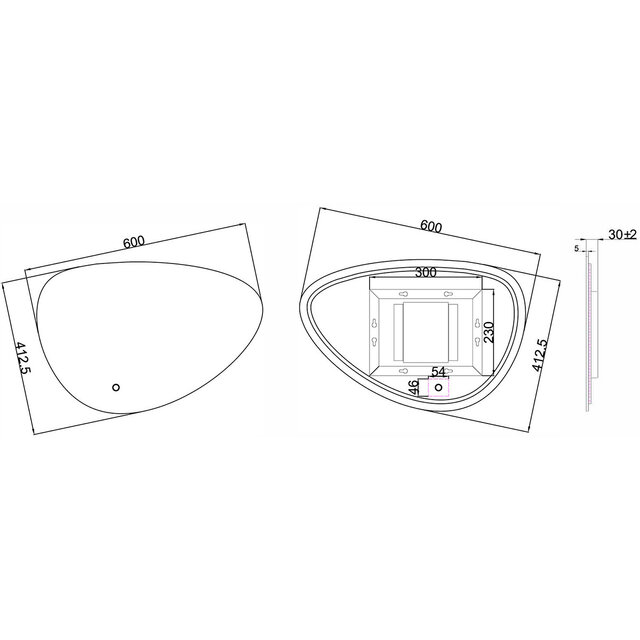 Ovale LED badkamerspiegel 60 cm met dimbare verlichting en instelbare kleurtemperatuur Ovale LED badkamerspiegel 60 cm met dimbare verlichting en instelbare kleurtemperatuur