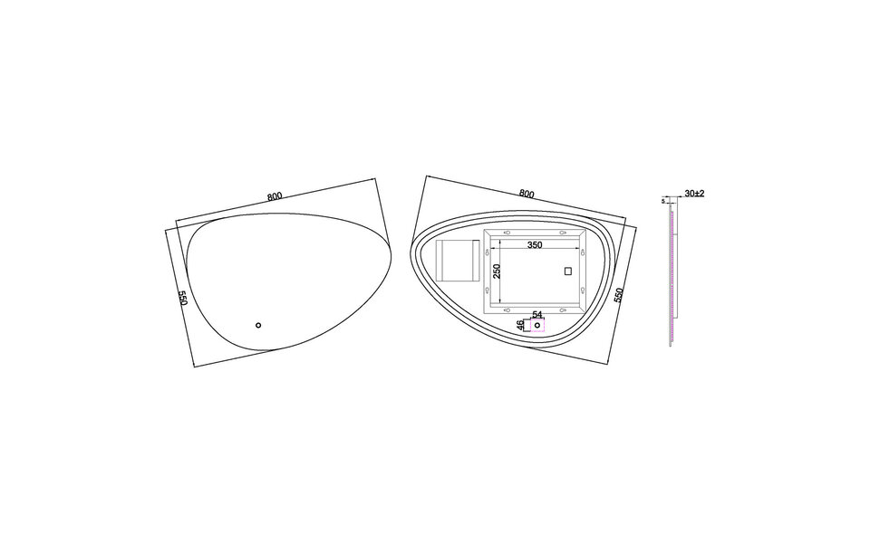 Wiesbaden LED Mirror 80x55cm | 15W | Dimmable, Heating, 2800-6400K Wiesbaden LED Mirror 80x55cm | 15W | Dimmable, Heating, 2800-6400K