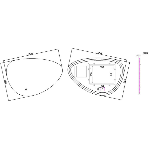 Wiesbaden LED Spiegel 80x55cm | 15W | Dimbaar, Verwarming, 2800-6400K Wiesbaden LED Spiegel 80x55cm | 15W | Dimbaar, Verwarming, 2800-6400K