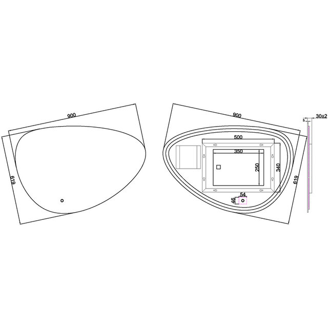 Ovale LED spiegel 90cm met dimbare verlichting en geïntegreerde spiegelverwarming in wit frame