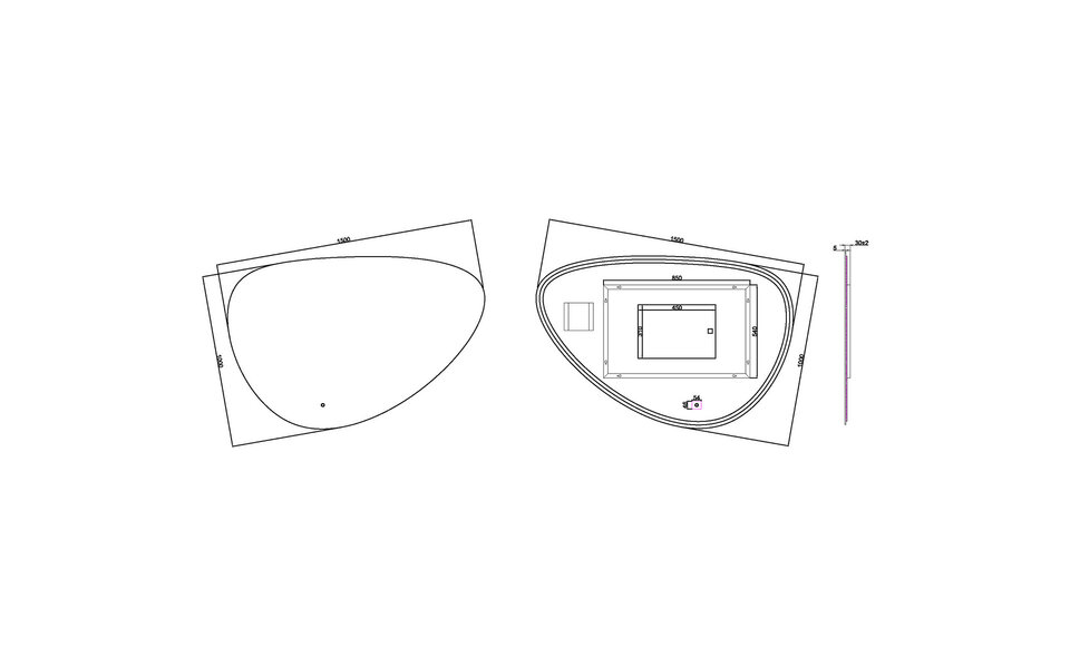 Wiesbaden LED Mirror 150x100 | 20W | Dimmable, Heating, 2800-6400K
