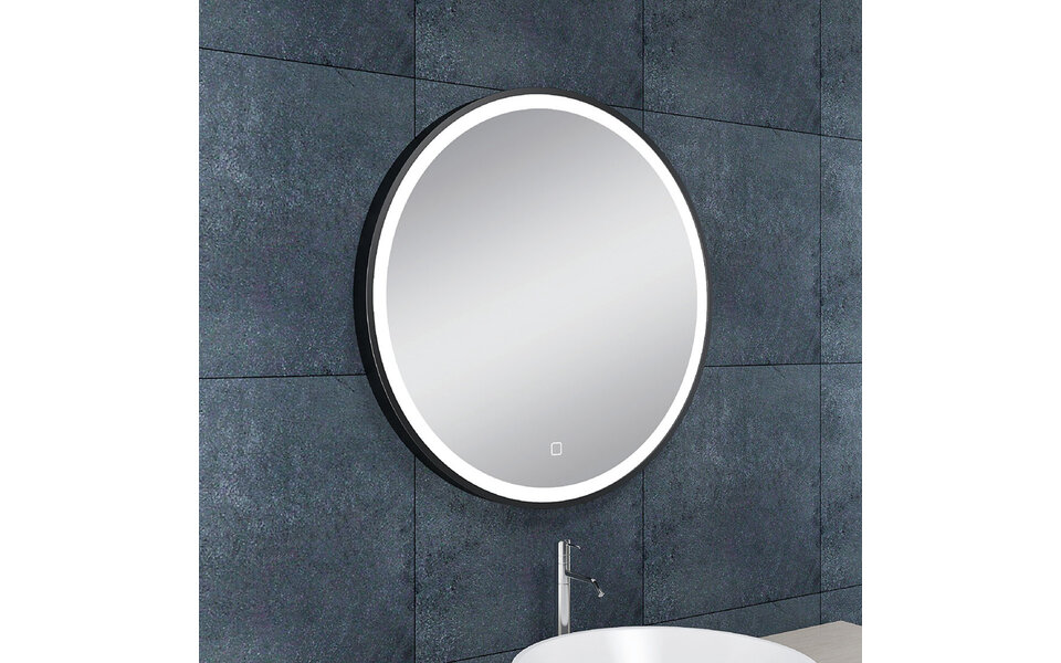 Wiesbaden LED Mirror 60cm | Dimmable & Heated | Matte Black Wiesbaden LED Mirror 60cm | Dimmable & Heated | Matte Black