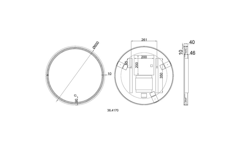 Wiesbaden LED Mirror 60cm | Dimmable & Heated | Matte Black Wiesbaden LED Mirror 60cm | Dimmable & Heated | Matte Black