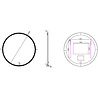 Ronde zwarte LED spiegel 100cm met dimbare verlichting en anticondens verwarming Ronde zwarte LED spiegel 100cm met dimbare verlichting en anticondens verwarming
