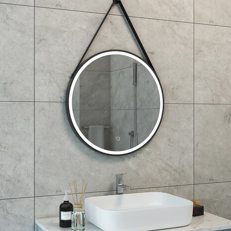 LED Spiegel 60cm | A-klasse | Dimbaar & Verwarmd | Mat Zwart LED Spiegel 60cm | A-klasse | Dimbaar & Verwarmd | Mat Zwart