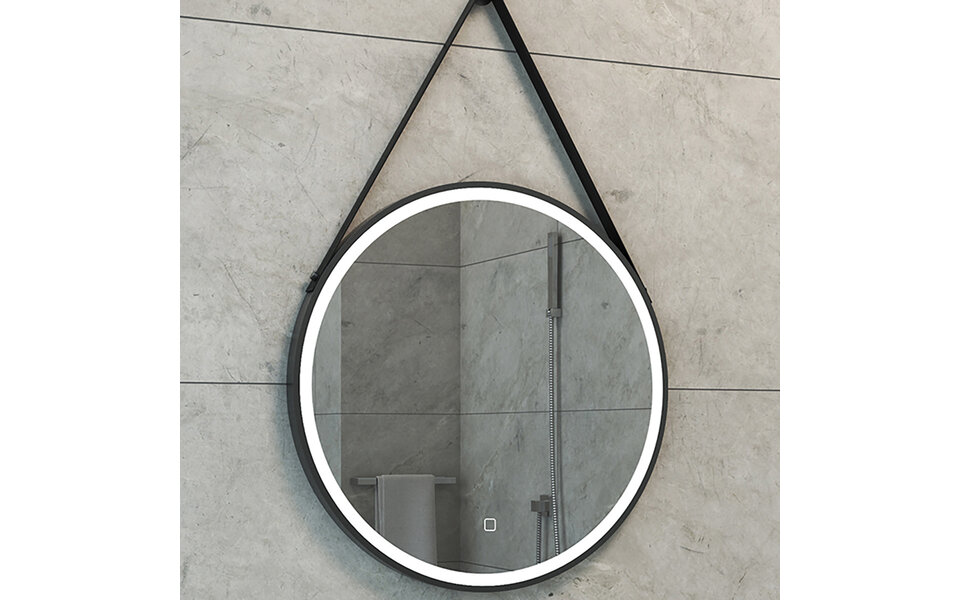 Wiesbaden LED Mirror 60cm | A-class | Dimmable & Heated | Matte Black Wiesbaden LED Mirror 60cm | A-class | Dimmable & Heated | Matte Black