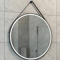LED Mirror Ø80cm | 24W | Matte Black | Dimmable & Heated
