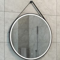 LED Spiegel Ø80cm | 24W | Mat Zwart | Dimbaar & Verwarmd