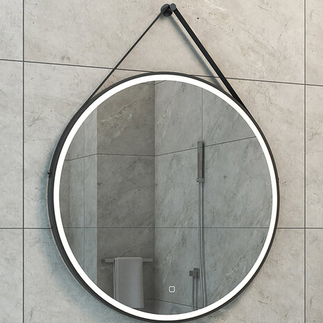 LED Spiegel Ø80cm | 24W | Mat Zwart | Dimbaar & Verwarmd LED Spiegel Ø80cm | 24W | Mat Zwart | Dimbaar & Verwarmd