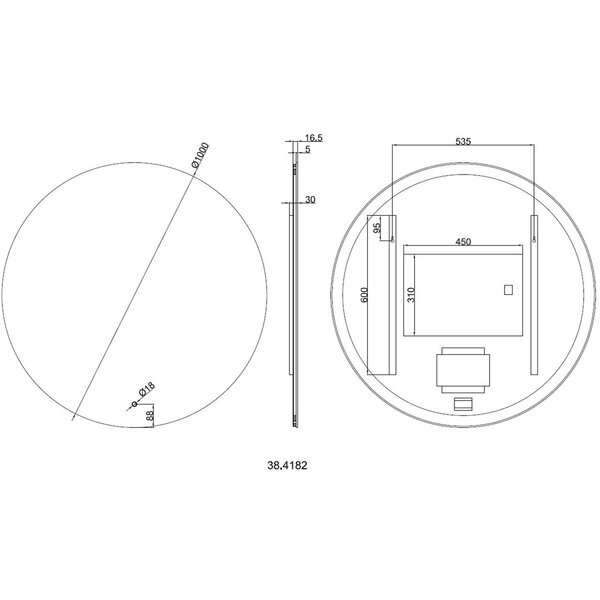 Wiesbaden LED Spiegel 100cm 20W | 2700-6400K | Verwarming | Anticondens Wiesbaden LED Spiegel 100cm 20W | 2700-6400K | Verwarming | Anticondens