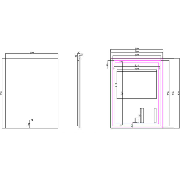 Wiesbaden LED Spiegel 60x80cm | 2700-6400K | Dimbaar & Anticondens Wiesbaden LED Spiegel 60x80cm | 2700-6400K | Dimbaar & Anticondens