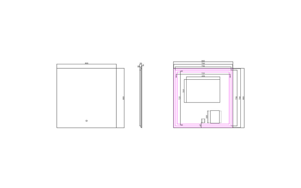 Wiesbaden LED Spiegel 80x80cm | Dimbaar 2700-6400K | Verwarming & Touch