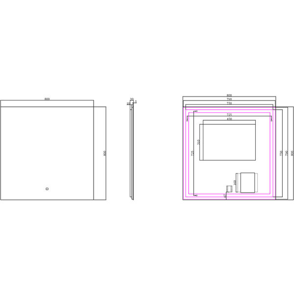 Wiesbaden LED Spiegel 80x80cm | Dimbaar 2700-6400K | Verwarming & Touch Wiesbaden LED Spiegel 80x80cm | Dimbaar 2700-6400K | Verwarming & Touch