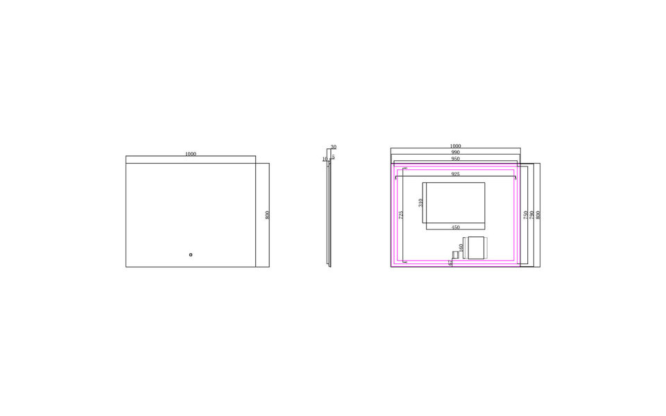 Wiesbaden LED Spiegel 100x80cm | 2700–6400K | Dimbaar & Verwarming
