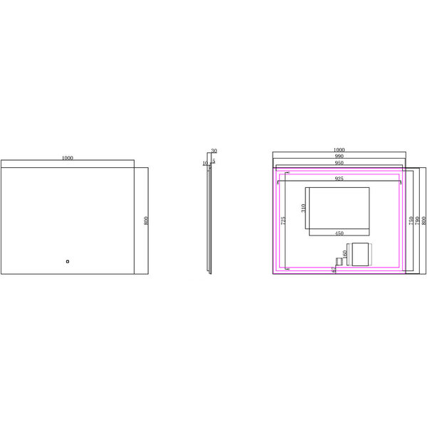 Wiesbaden LED Spiegel 100x80cm | 2700–6400K | Dimbaar & Verwarming Wiesbaden LED Spiegel 100x80cm | 2700–6400K | Dimbaar & Verwarming