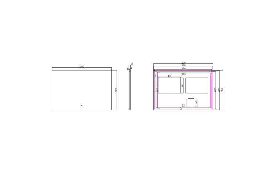 Wiesbaden LED Mirror 120x80cm | 24W | 2700–6400K | Anti-condensation Touch