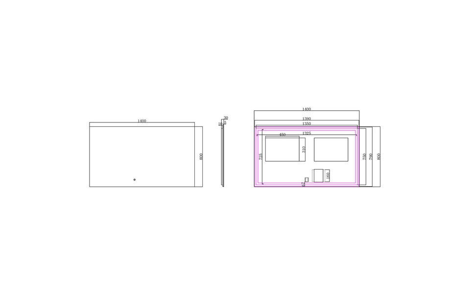 Wiesbaden LED Spiegel 140x80 | Dimbaar 2700–6400K | Anti-condens & Touch