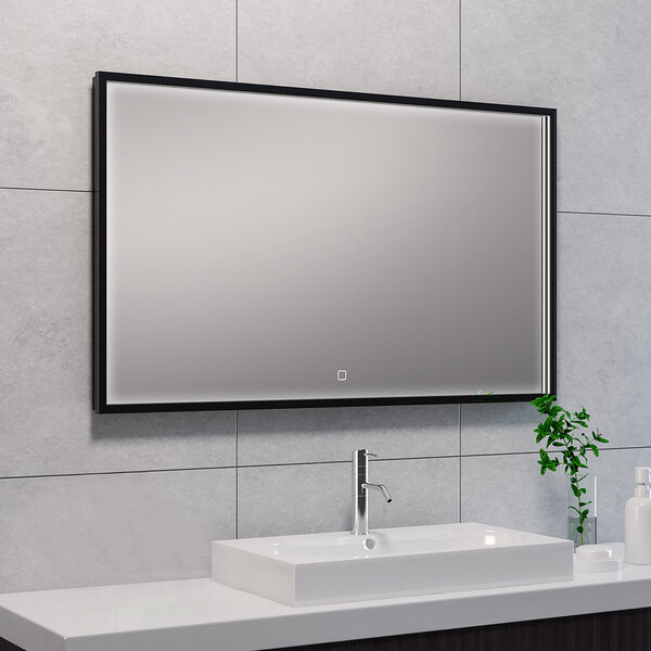 Wiesbaden LED Spiegel 100x60cm 30W Mat Zwart | Dimbaar Verwarmd Touch Wiesbaden LED Spiegel 100x60cm 30W Mat Zwart | Dimbaar Verwarmd Touch