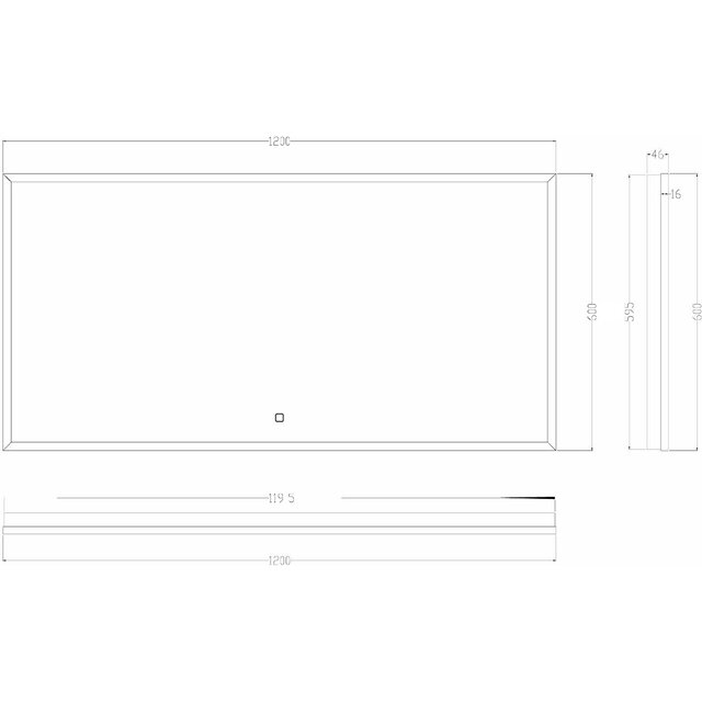 Wiesbaden LED Mirror 120x60cm | 30W | Dimmable & Heated | Black Wiesbaden LED Mirror 120x60cm | 30W | Dimmable & Heated | Black